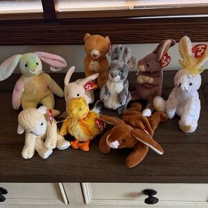 Ty Beanie Babies Lot of 9  Plush Stuffed Animals Collectible